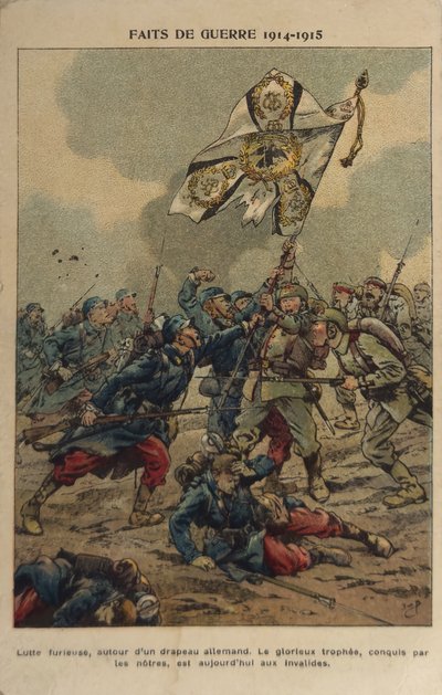 WW1: La captura de la bandera (ilustración) de pseudonym for Onfray de Breville Jacques Job