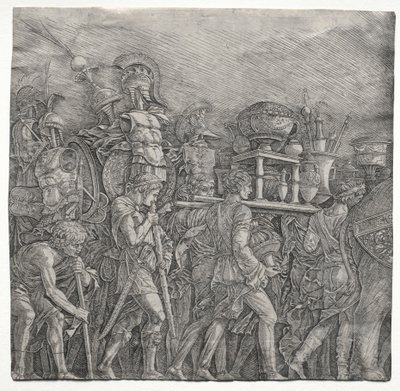 Los Triunfos de César: Los Portadores de Coraza de school of Andrea Mantegna