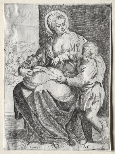 Madonna con el Cuervo Blanco de school of Annibale Carracci