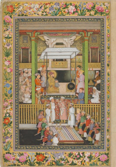 Celebración nocturna del cumpleaños del Profeta, del Álbum de San Petersburgo, c.1635-1752 (acuarela opaca, tinta, plata y oro sobre papel) de son of Hoshang (attr.to) Bulaqi