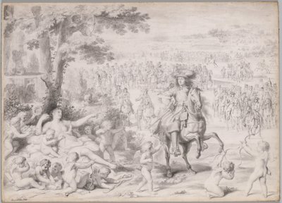 Louis XIV Captured by Venus de studio of Charles Le Brun