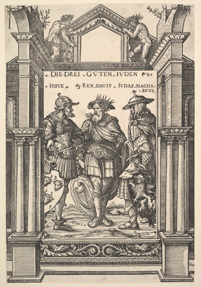 Los Tres Héroes Judíos, de Héroes y Heroínas, 1516 de the Elder Hans Burgkmair