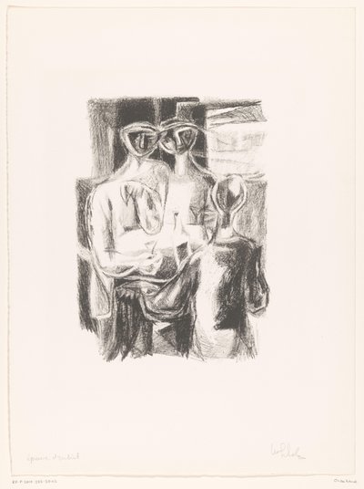 Pareja en la mesa de unknown (signed by artist)
