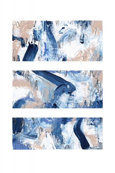 Pinceladas azules modernas de uplusmestudio