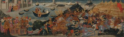 La batalla de Farsalia y la muerte de Pompeyo, 1455-1460 de workshop of Apollonio di Giovanni