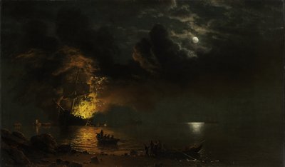 The Burning Ship, 1869 de Albert Bierstadt