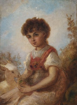 Niña con una cabra | Anselm Feuerbach | Impresión de arte