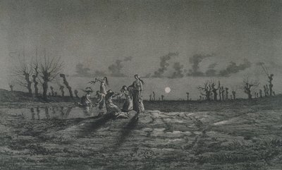 Los Lavandieres o las lavanderas nocturnas, ilustración para Legendes Rustiques por George Sand (1804-76) 1858 de Baron Dudevant Jean Francois Maurice Sand
