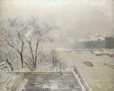 El Louvre bajo la nieve de Camille Jacob Pissarro