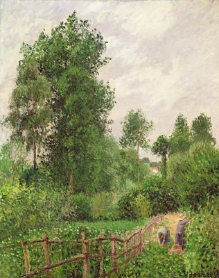 Paisaje, clima gris en Eragny, 1899 de Camille Jacob Pissarro
