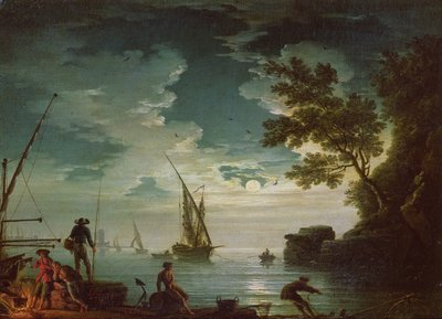 Paisaje marino, Luz de luna, 1772 de Claude Joseph Vernet