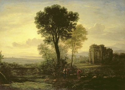Mañana (paisaje con Jacob, Rachel y Leah junto al pozo), 1666 de Claude Lorrain