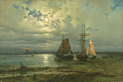 Neuwerk por Moonlight, 1887 de Georg Schmitz