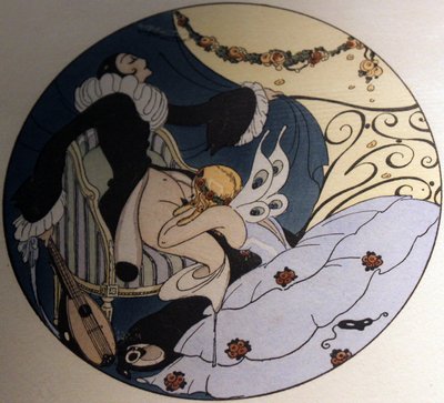 Serie de acuarelas publicado en 1925 bajo el título Les Delassements dEros en Erotopolis Paris.nEspañol: Serie de acuarelas, que apareció en 1925 bajo el título Les Delassements dEros en Erotopolis Paris.nFrancais: Series daquarelles, qui para de Gerda Marie Frederike Wegener