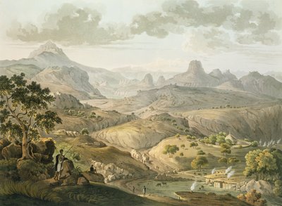 Vista cerca de la aldea de Asceriah, en Abisinia, grabado por Daniel Havell (1785-1826) 1809 (aguatinta) de Henry Salt