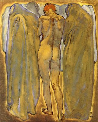 Detrás de una mujer desnuda con fantasmas | Koloman Moser