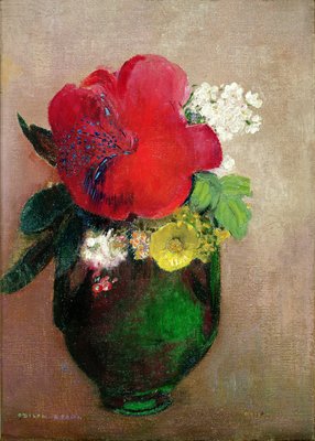 La amapola roja de Odilon Redon