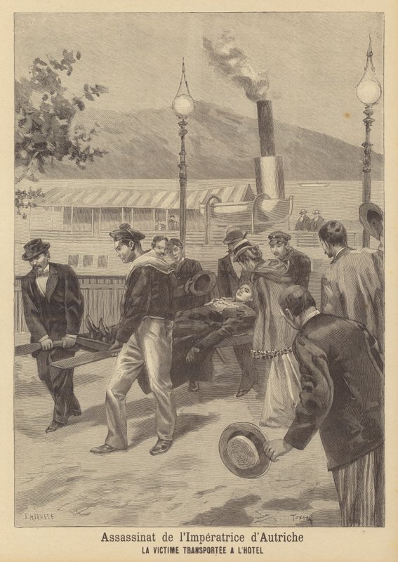 Asesinato de la emperatriz Isabel de Austria de French School