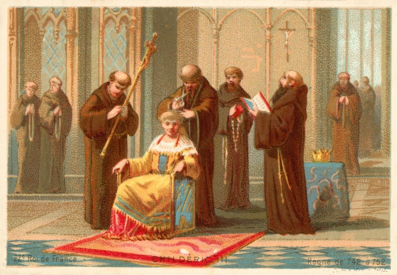 La deposición de Childerico III, Rey de los Francos, 752 de French School