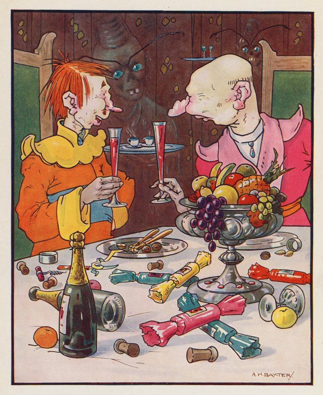 Ilustración para Los viajes de Gulliver de Jonathan Swift (litografía en color) de (after) American School