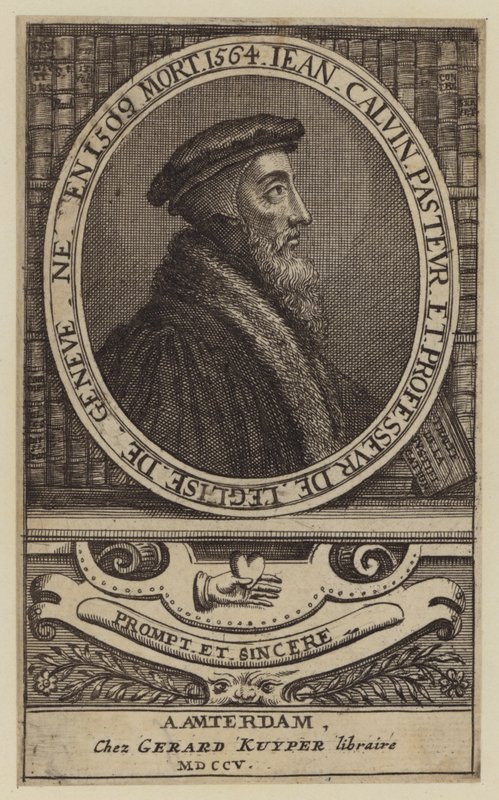 Juan Calvino, teólogo francés y pastor de la Reforma Protestante (grabado) de (after) Dutch School