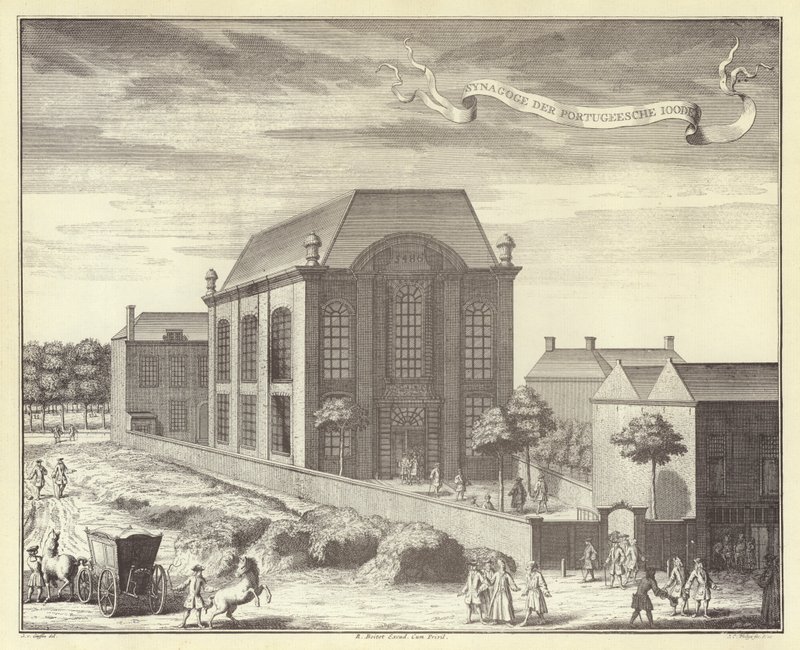 La Sinagoga Portuguesa, Ámsterdam (grabado) de (after) Dutch School