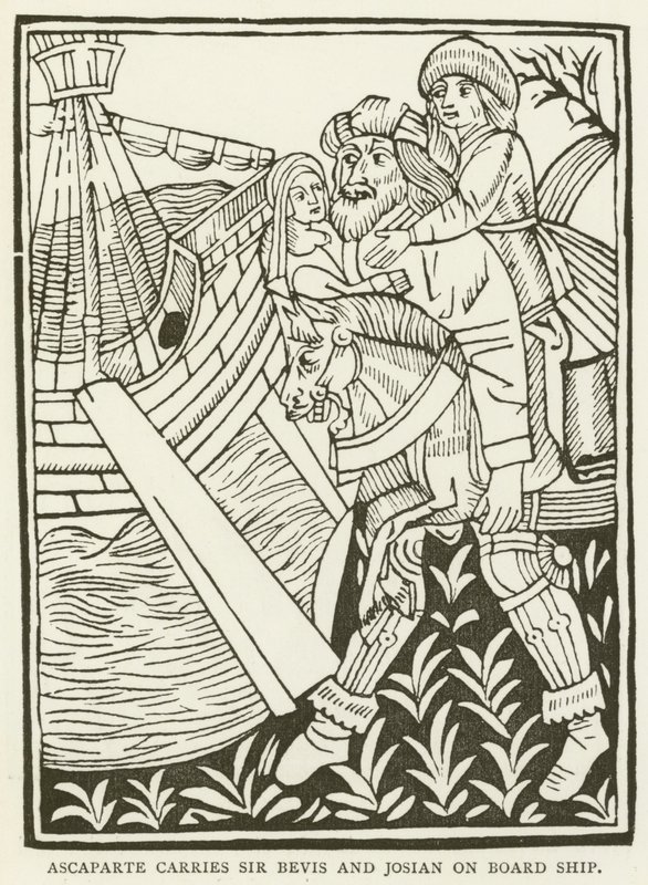 Ascaparte lleva a Sir Bevis y Josian a bordo del barco de (after) English School