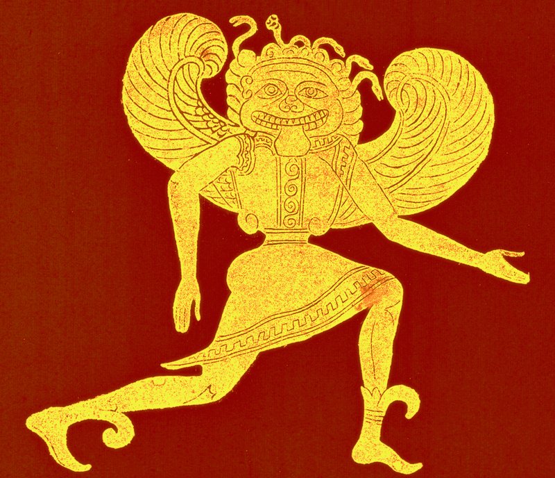 Gorgona etrusca, del Museo Campana, ilustración de 