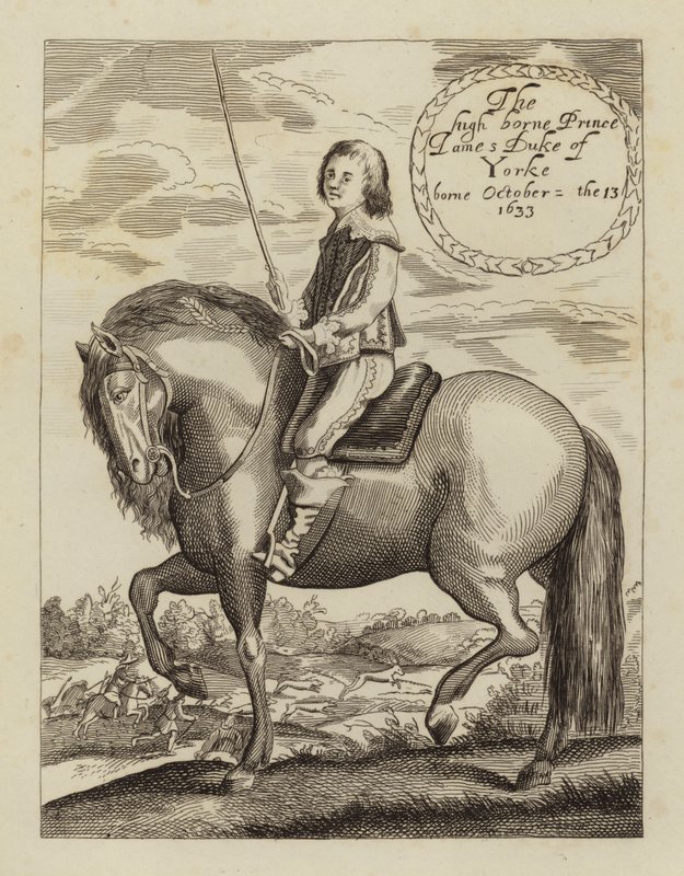 James II y VII, rey de Inglaterra, Escocia e Irlanda, cuando duque de York (aguafuerte) de (after) English School