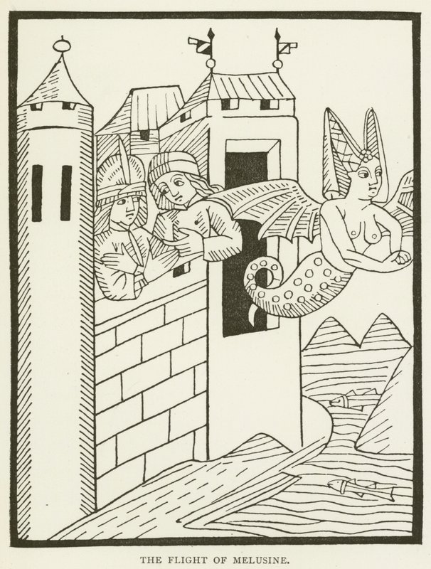 La huida de Melusina (grabado) de (after) English School