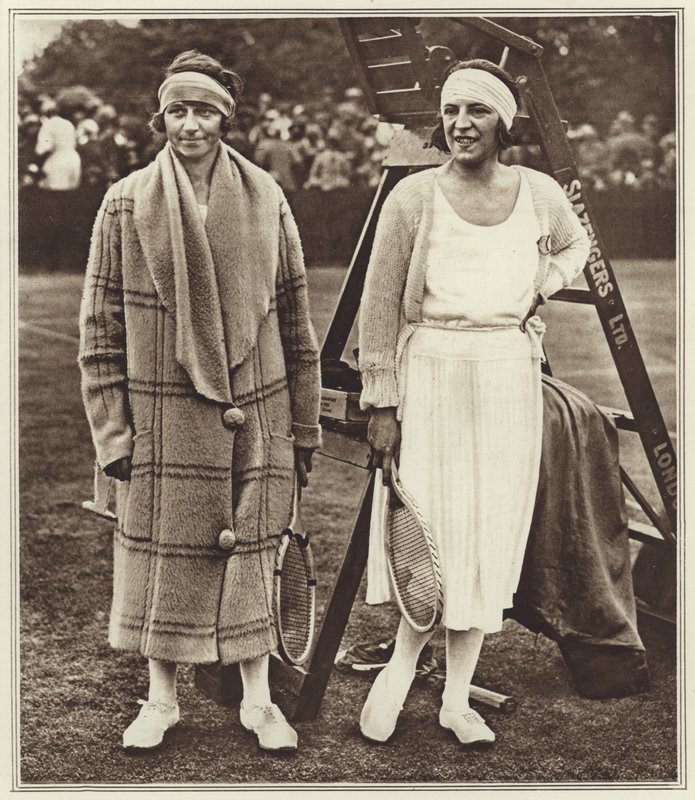 Kitty Godfree y Suzanne Lenglen (foto b/n) de (after) English photographer