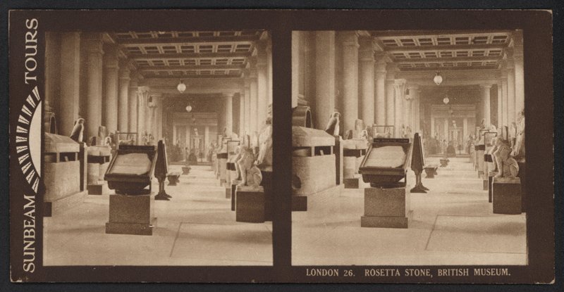 Londres, Piedra Rosetta, Museo Británico (foto b/n) de (after) English photographer