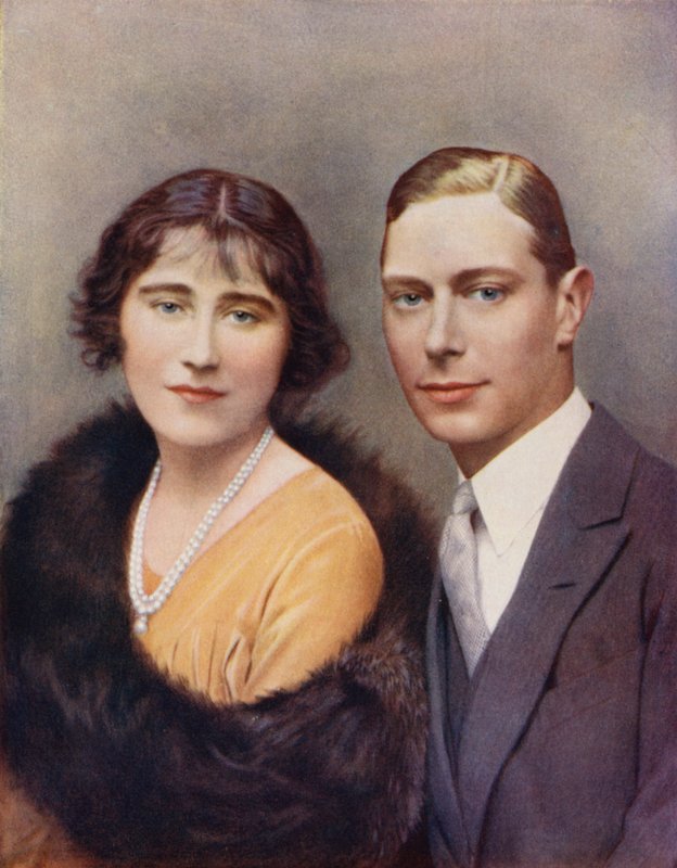 El Duque y la Duquesa de York en 1926 (foto en color) de (after) English photographer