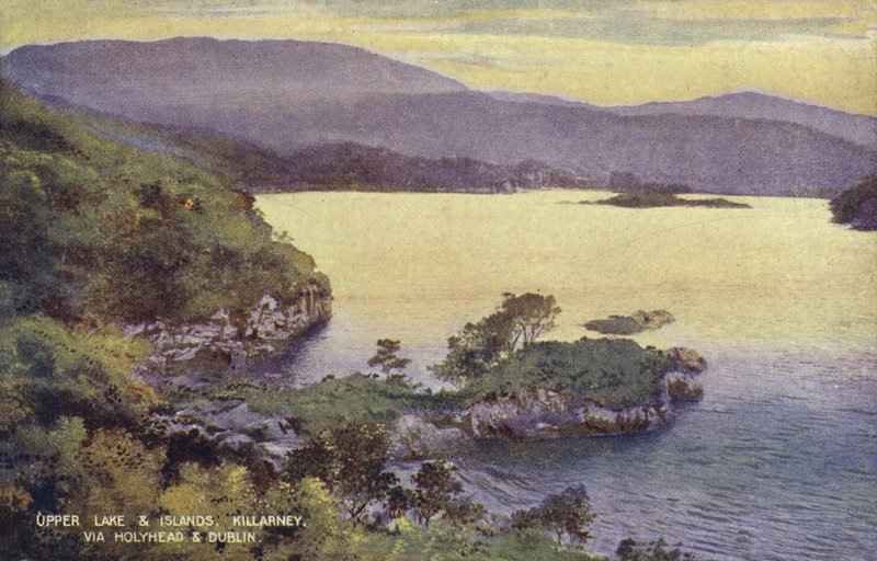 Lago Superior e Islas, Killarney, vía Holyhead y Dublín (foto coloreada) de (after) English photographer
