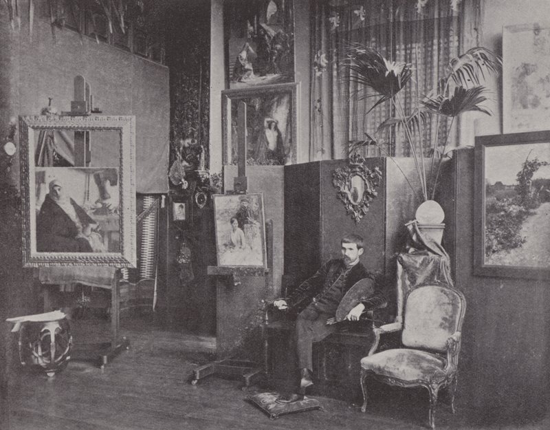 El pintor francés Pascal Dagnan-Bouveret en su estudio de (after) French Photographer