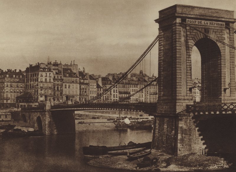 El Puente Louis-Philippe, Puente de la Reforma durante la Revolución de 1848 de (after) French Photographer