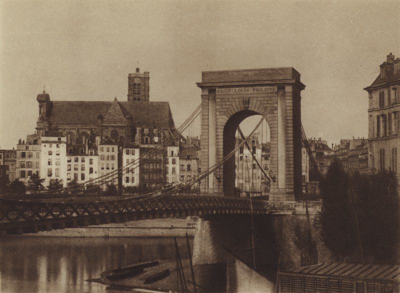 El Puente Louis-Philippe hacia la orilla derecha de (after) French Photographer