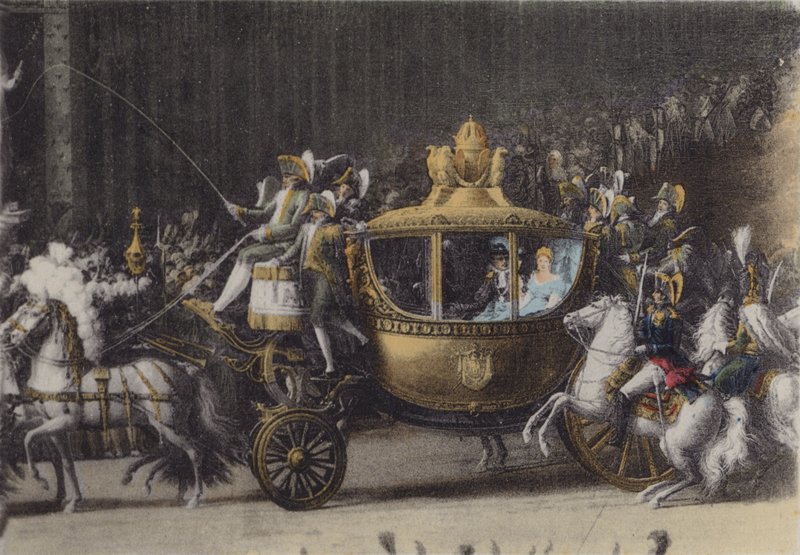 Carroza de la boda de Napoleón 1, 2 de abril de 1810 (foto en color) de (after) French Photographer