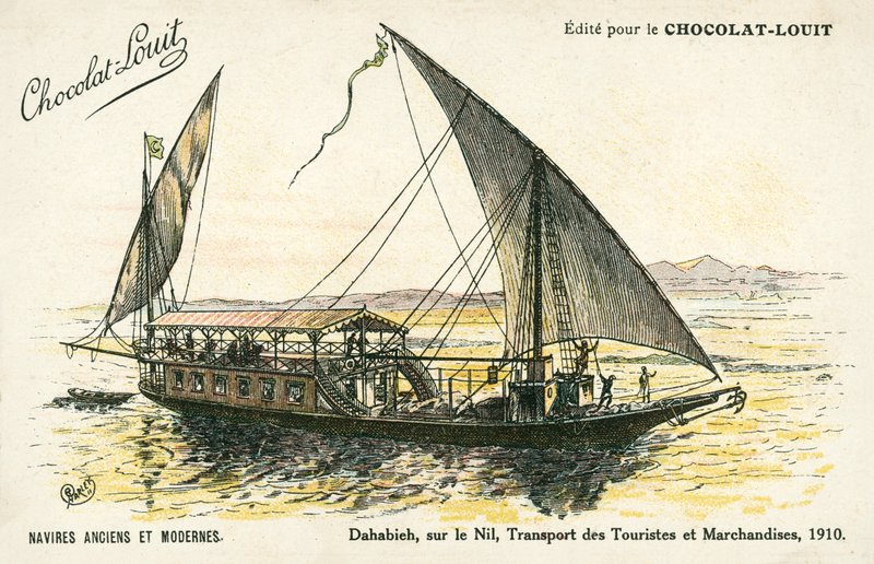 Dahabieh, en el Nilo, Transporte de turistas y mercancías de (after) French School