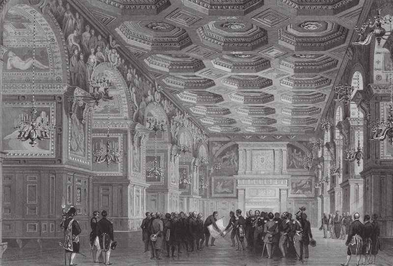El Palacio de Fontainebleau (grabado) de (after) French School