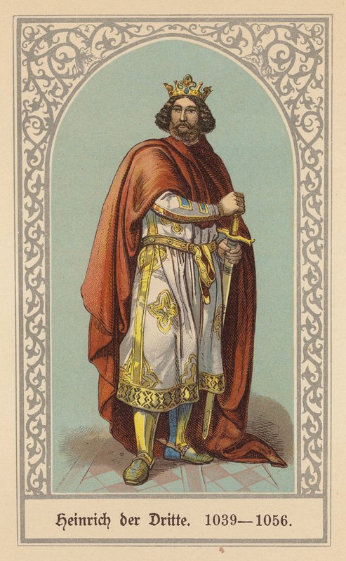 Enrique III, Emperador del Sacro Imperio Romano Germánico (litografía en color) de (after) German School