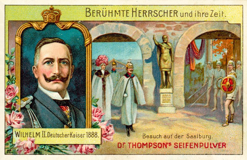 Kaiser Wilhelm II visitando el Saalburg, Alemania de (after) German School