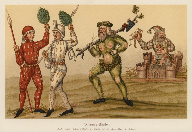 Carnaval de Schembart, Núremberg (litografía en color) de (after) German School