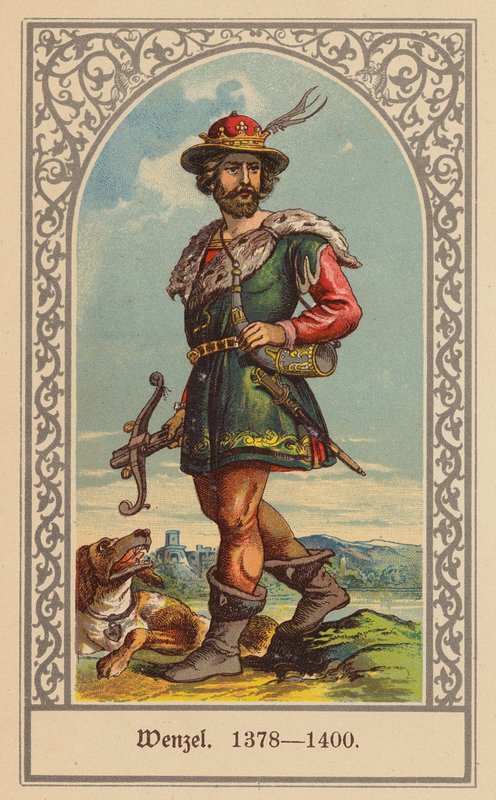 Wenceslao IV, rey de Bohemia y Alemania (litografía en color) de (after) German School