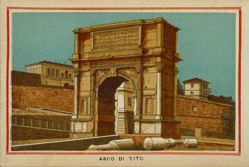 Roma / Roma: Arco de Tito (litografía en color) de (after) Italian School