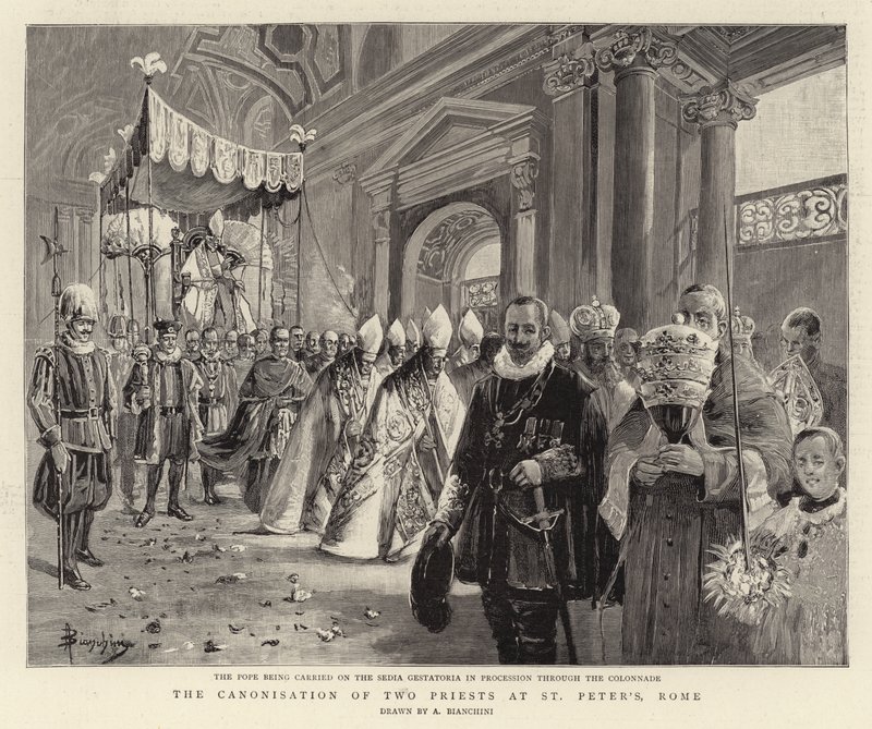 La Canonización de Dos Sacerdotes en San Pedro de Roma de (after) Italian School
