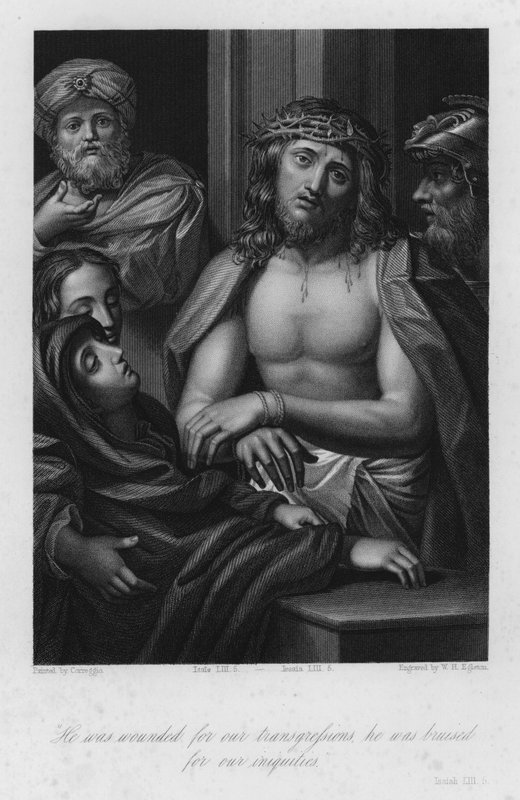 Cristo coronado de espinas, Isaías LIII, 5 de (c.1489 1534) (after) Correggio