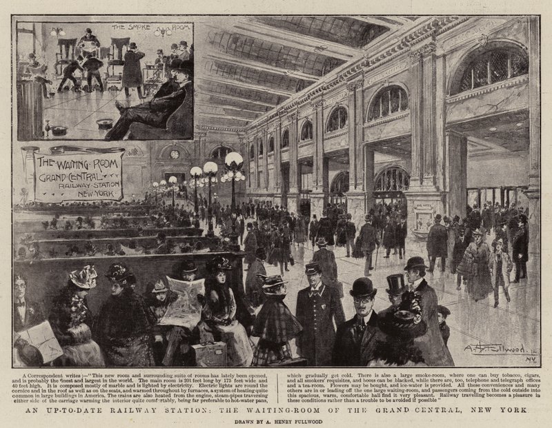 Una Estación de Tren Moderna, la Sala de Espera del Grand Central, Nueva York de American School