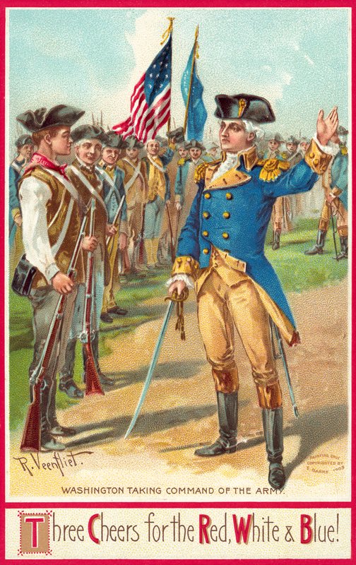 George Washington tomando el mando del ejército de American School