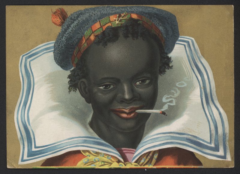 Retrato de un hombre negro fumando un cigarrillo de American School
